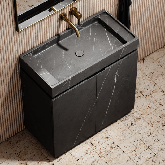 Artista Pietra Grey Marble Bathroom Vanity Unit 800mm