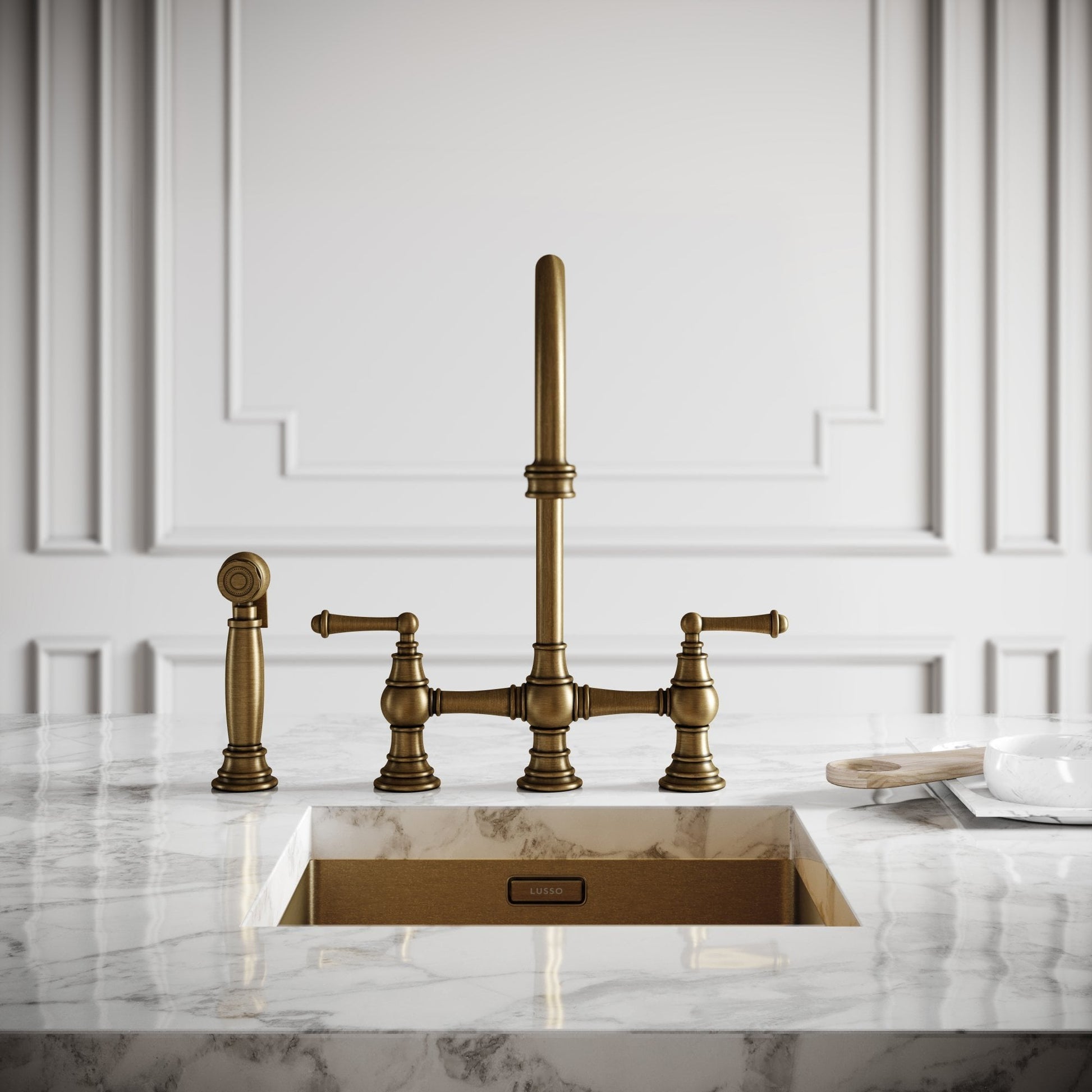 Asbury 4-hole Traditional Kitchen Tap Aged Bronze