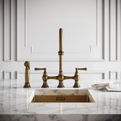 Asbury 4-hole Traditional Kitchen Tap Aged Bronze