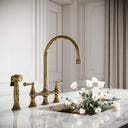 Asbury 4-Hole Traditional Kitchen Tap Polished Brass