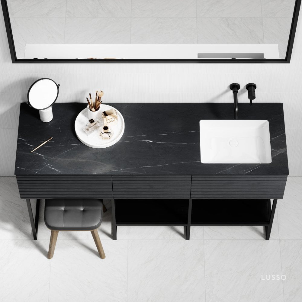 Audemar Black & Porcelain Vanity Unit 1600mm
