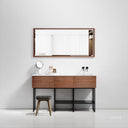 Audemar Natural Walnut Vanity Unit with Stone Basin 1600mm