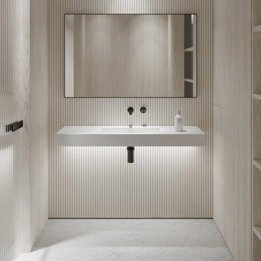 Aura Wall Hung Stone Basin 1200mm