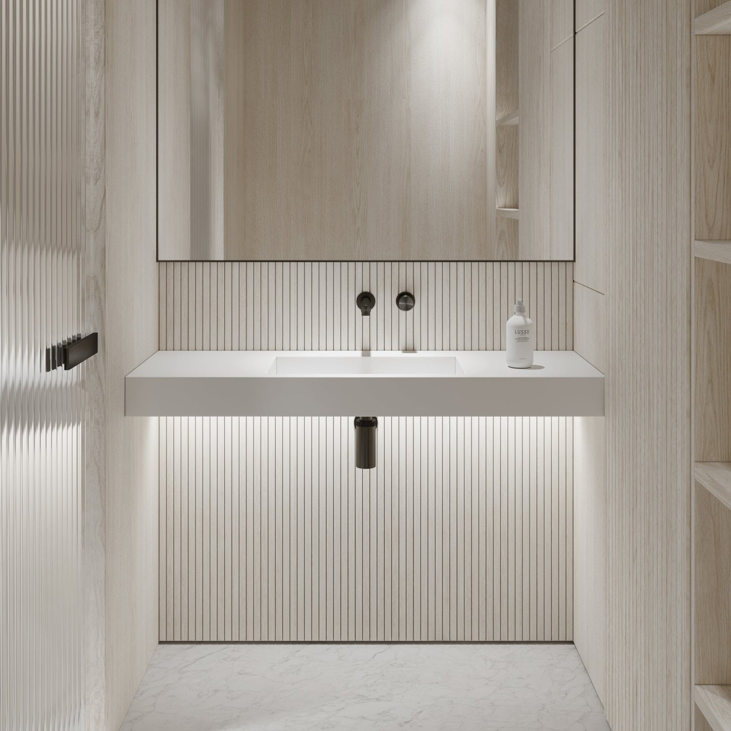 Aura Wall Hung Stone Basin 1200mm