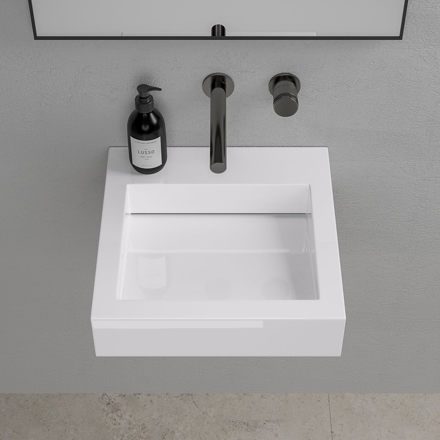 Aura Wall Hung Stone Basin 400mm