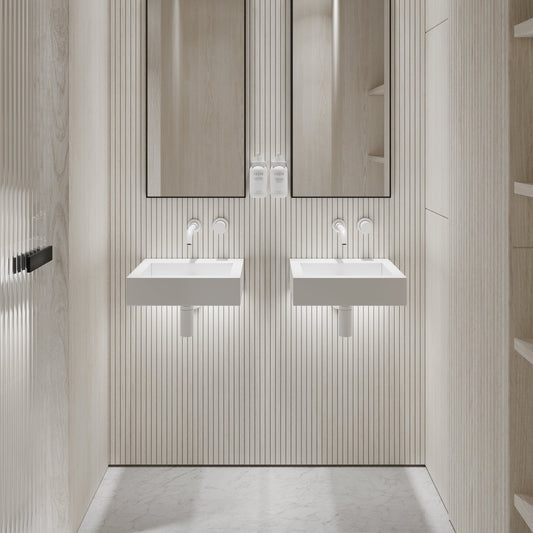 Aura Wall Hung Stone Basin 400mm