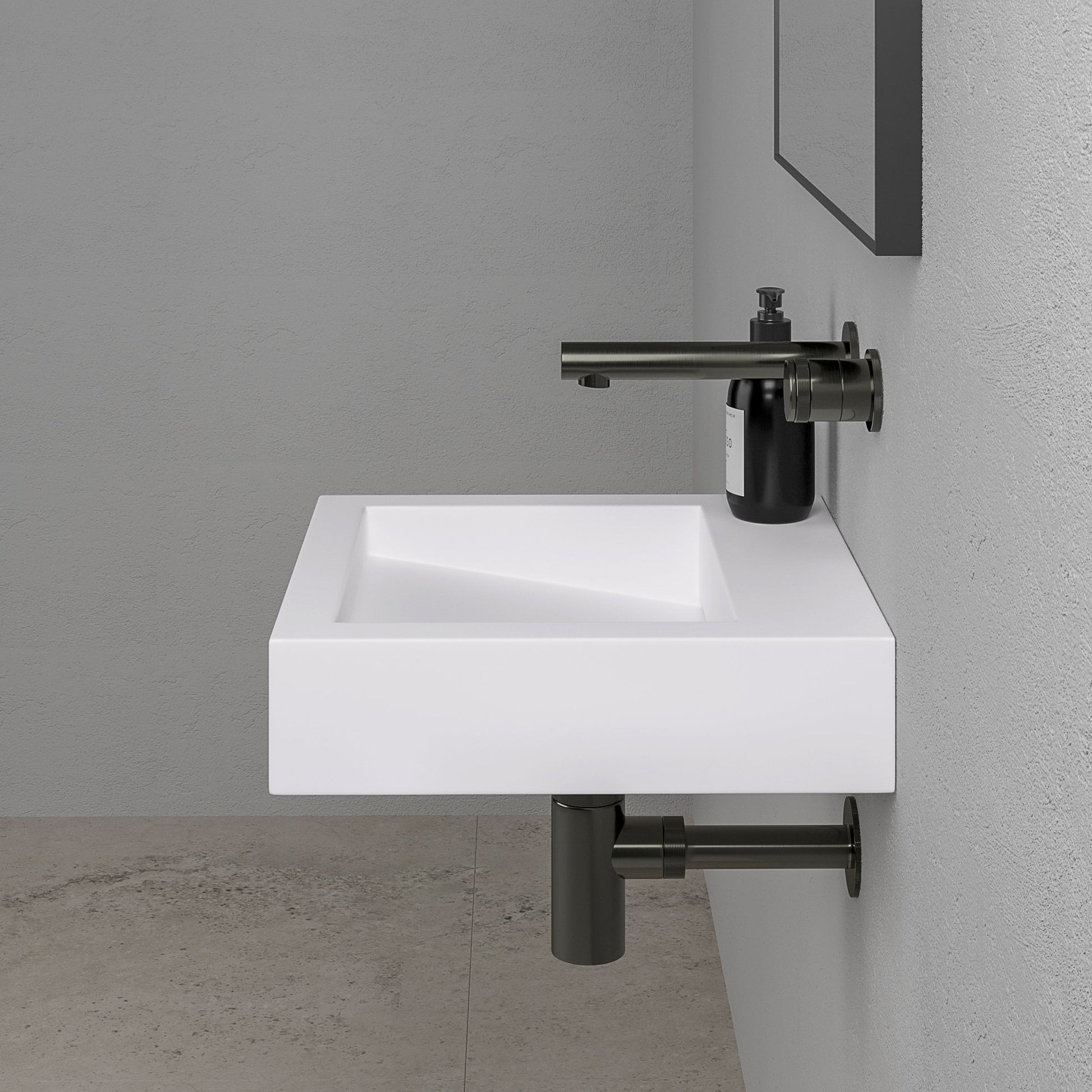 Aura Wall Hung Stone Basin 400mm