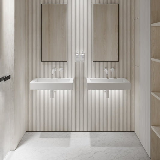 Aura Wall Hung Stone Basin 600mm