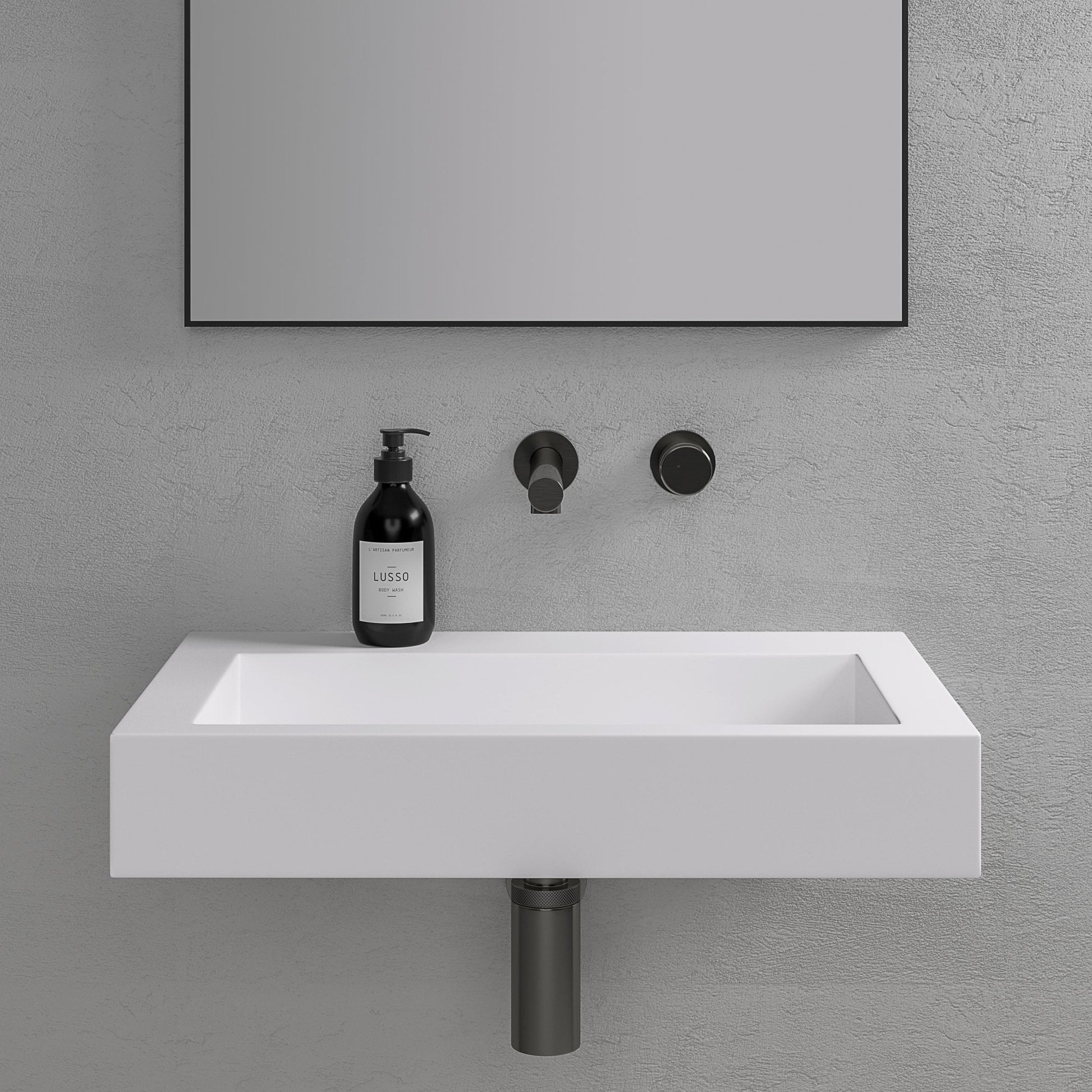 Aura Wall Hung Stone Basin 600mm