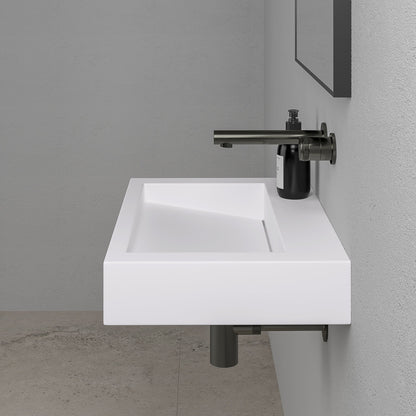 Aura Wall Hung Stone Basin 600mm