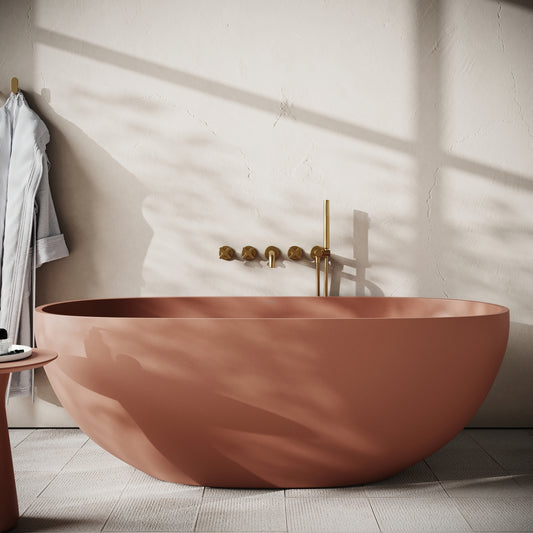 Avolto Terracotta Concrete Freestanding Bath 1650mm