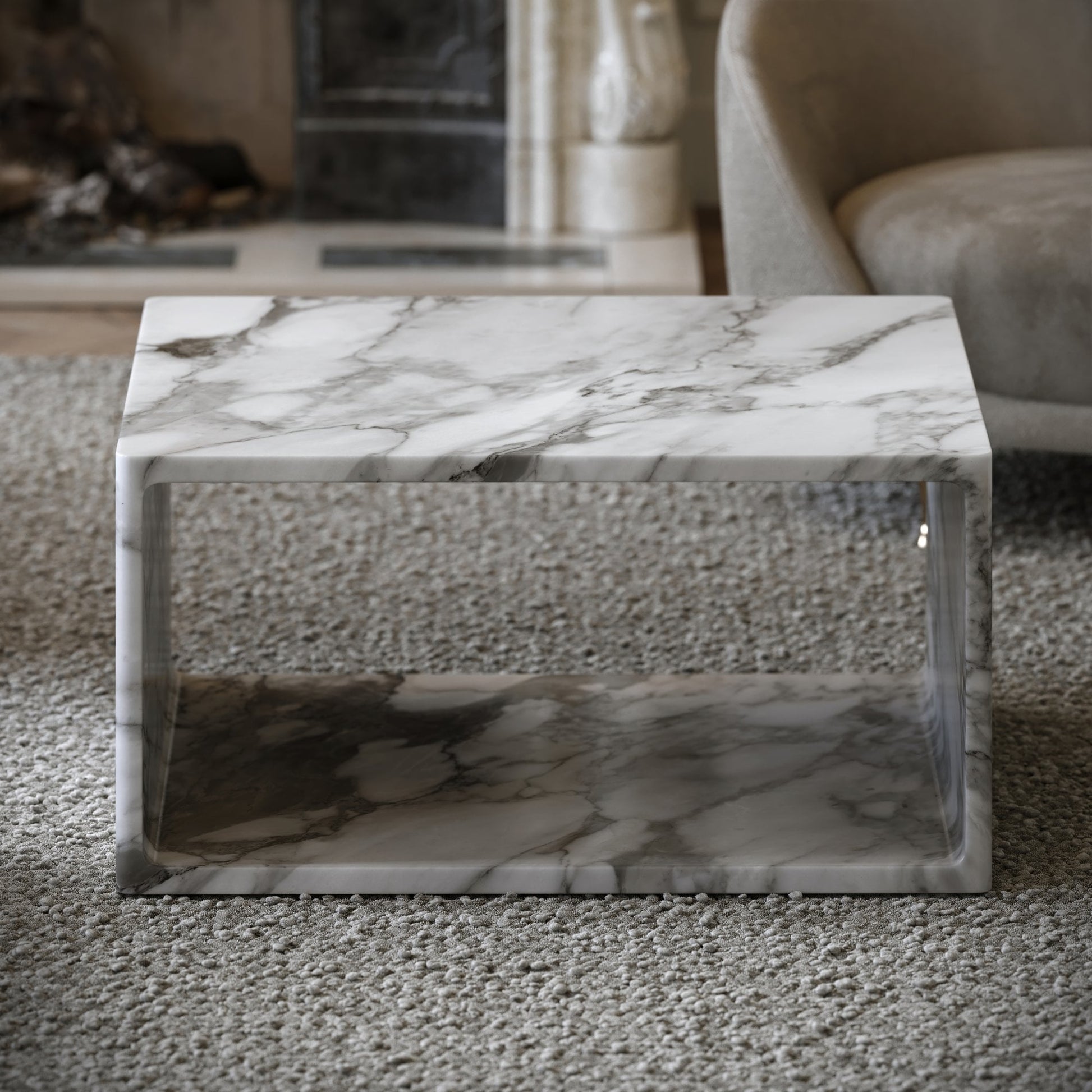 Azzurra Arabescato Marble Coffee Table 800mm