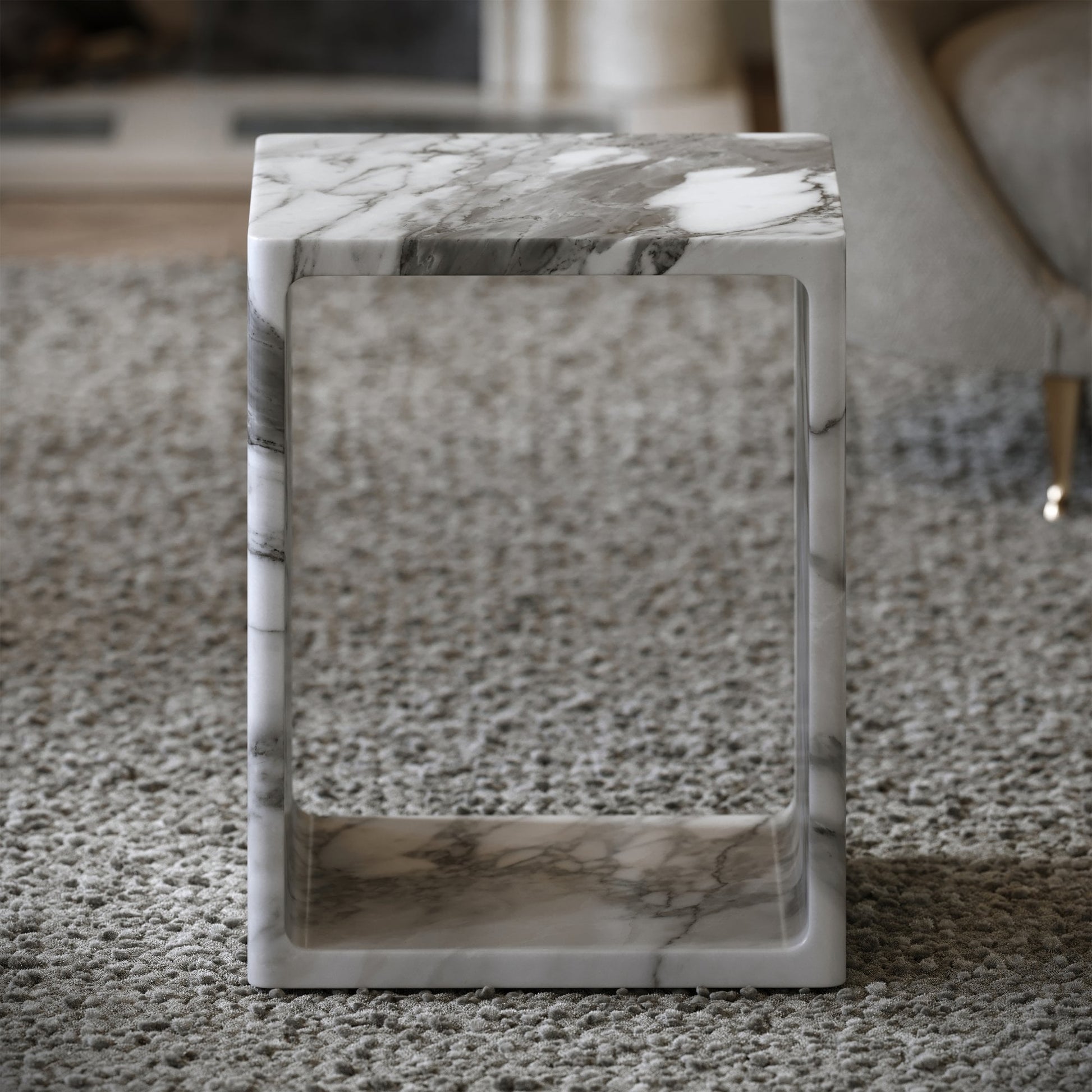 Azzurra Arabescato Marble Side Table 400mm