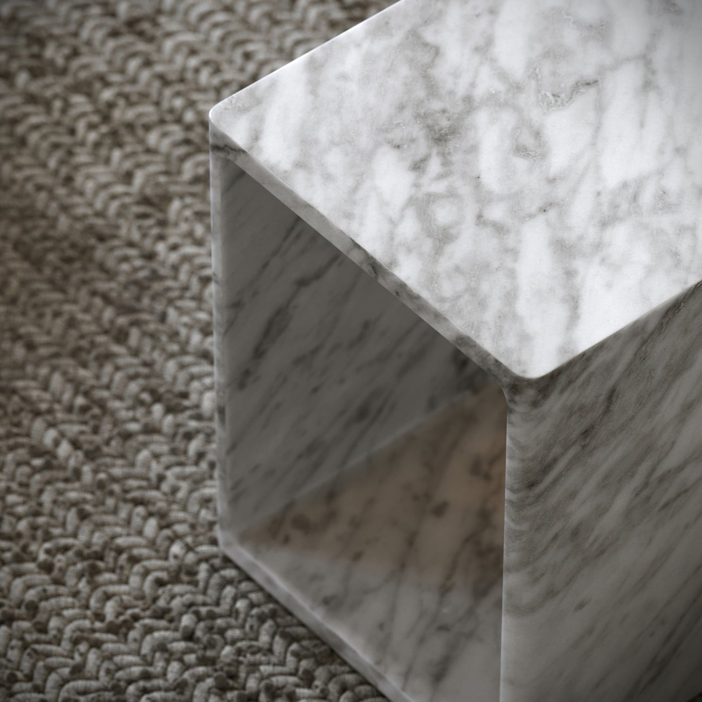 Azzurra Carrara Marble Side Table 400mm