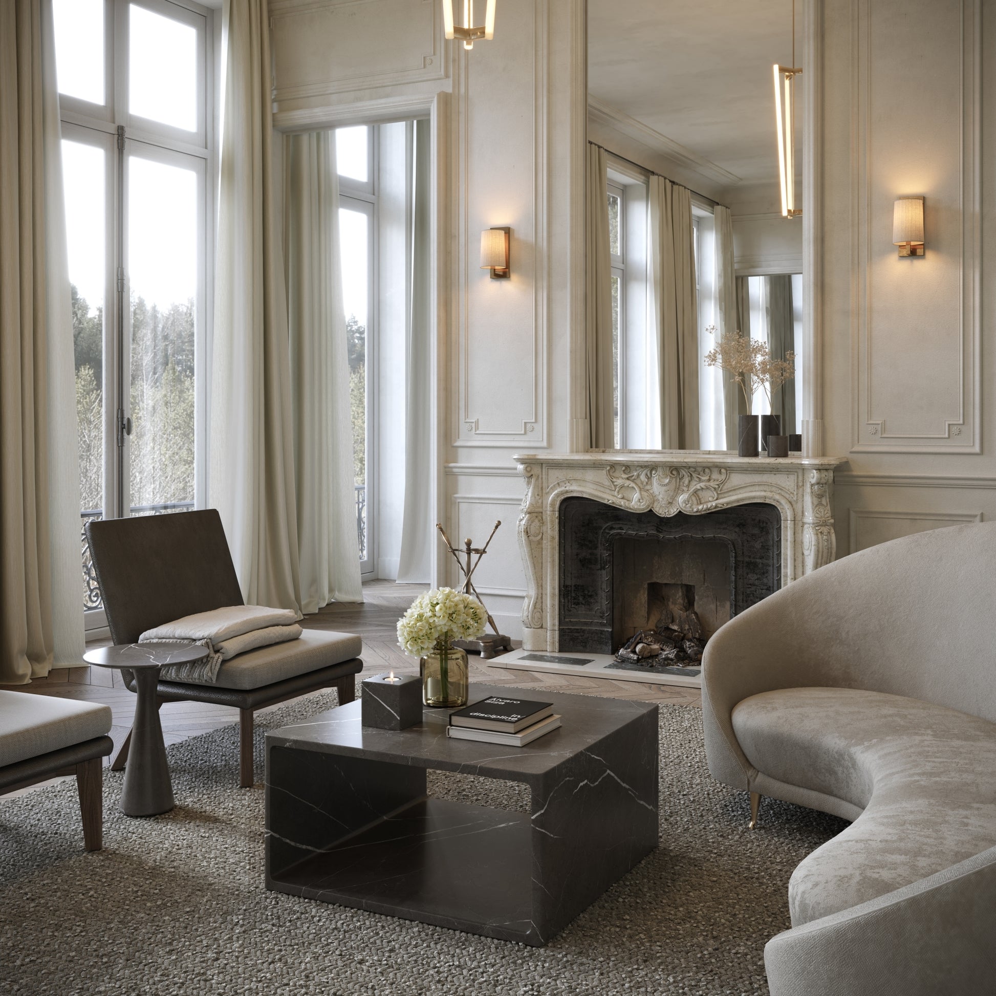 Azzurra Pietra Grey Marble Coffee Table 800mm