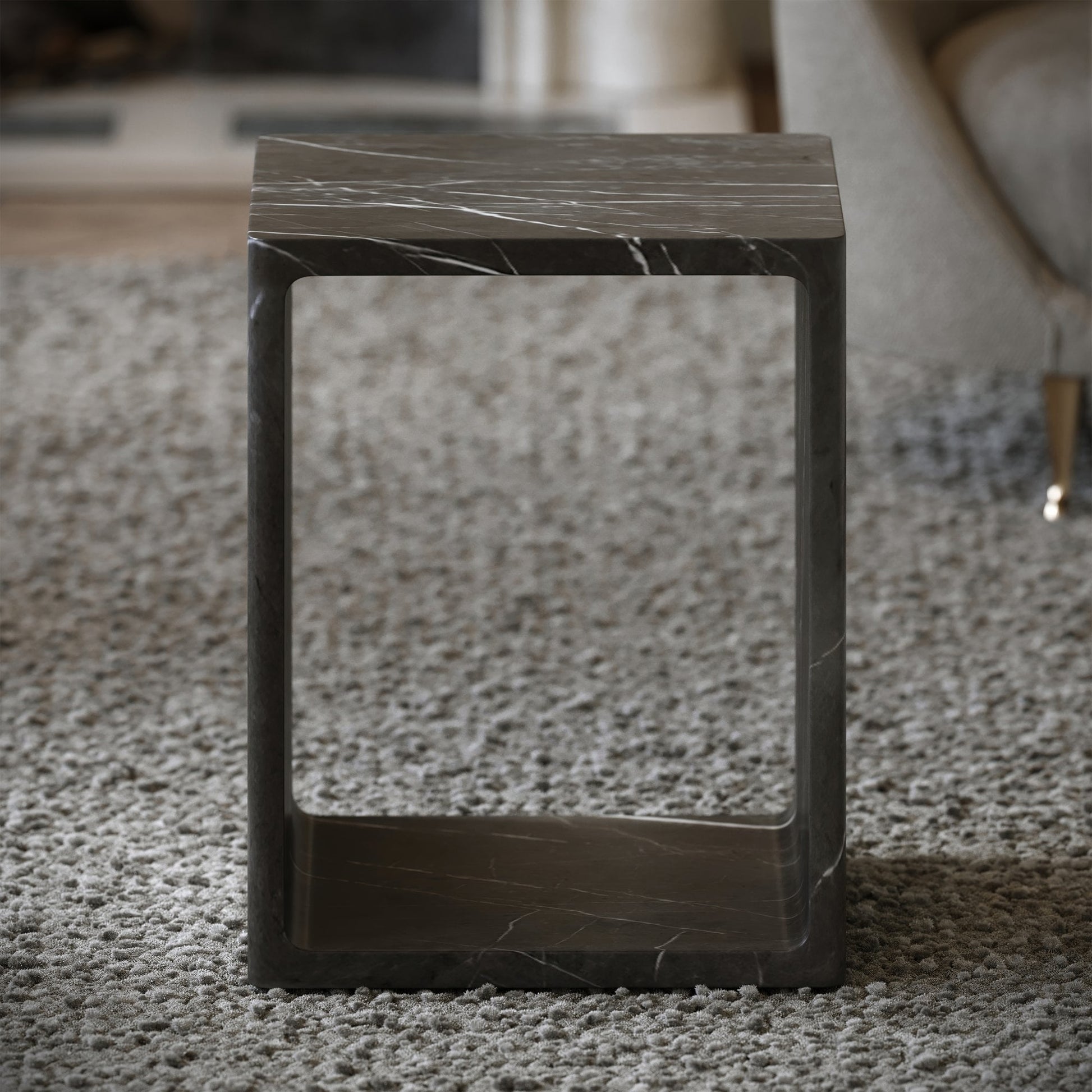 Azzurra Pietra Grey Marble Side Table 400mm