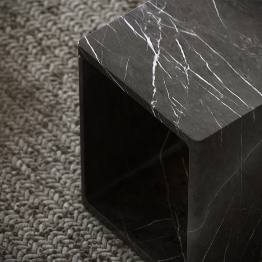 Azzurra Pietra Grey Marble Side Table 400mm