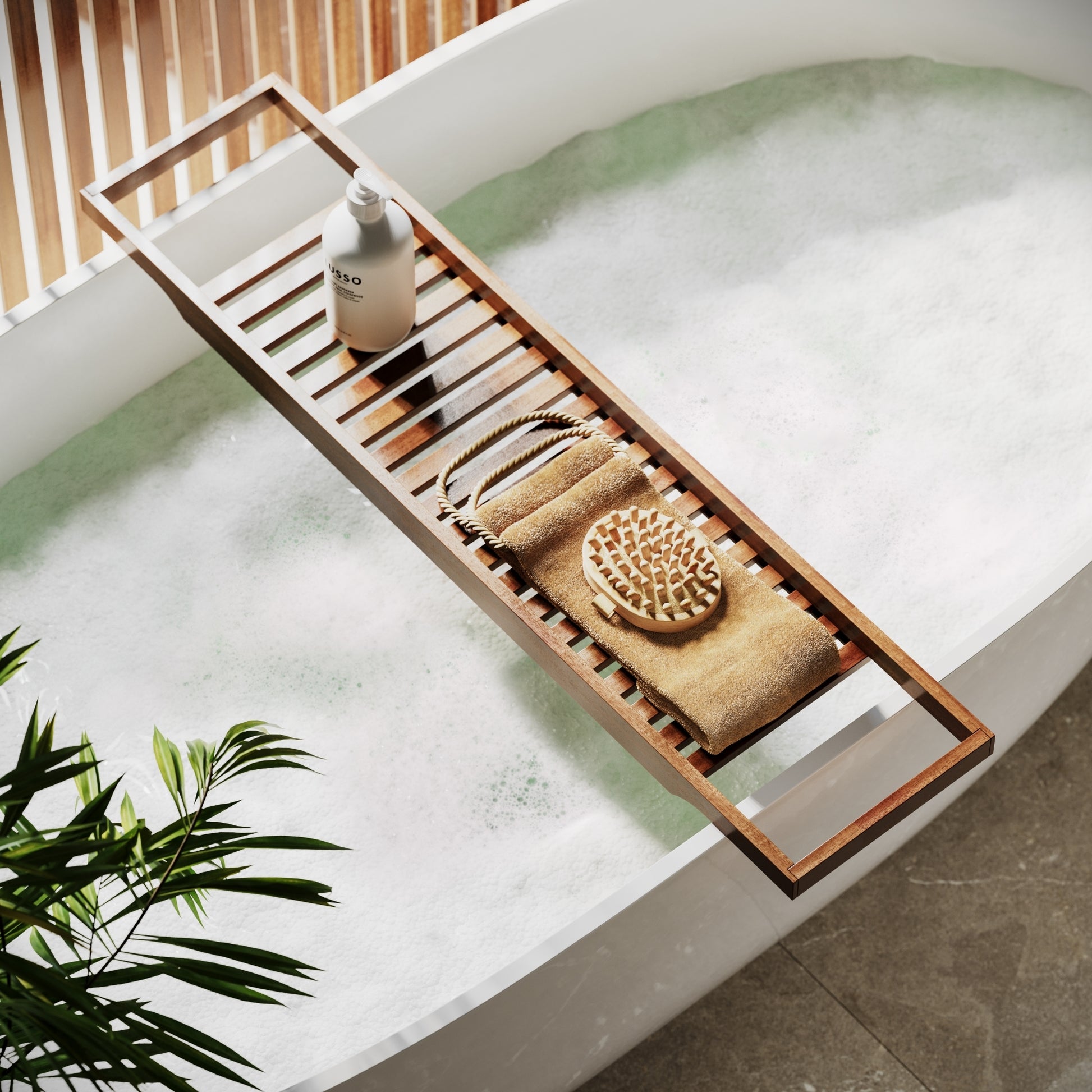 Bali Acacia Wood Bath Caddy Shelf