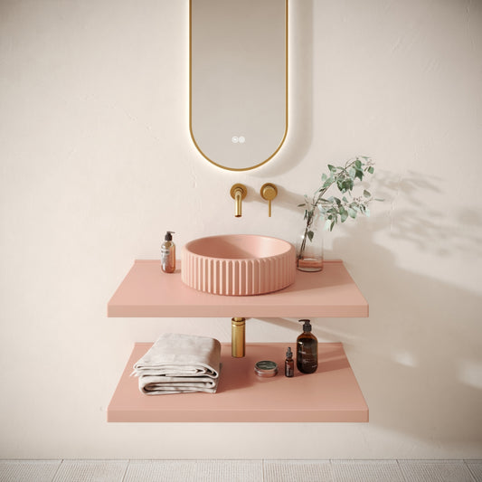 Bancone Blush Concrete Wall Mounted Countertop Shelf 800mm