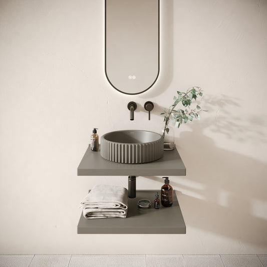 Bancone Oyster Concrete Wall Mounted Countertop Shelf 600mm