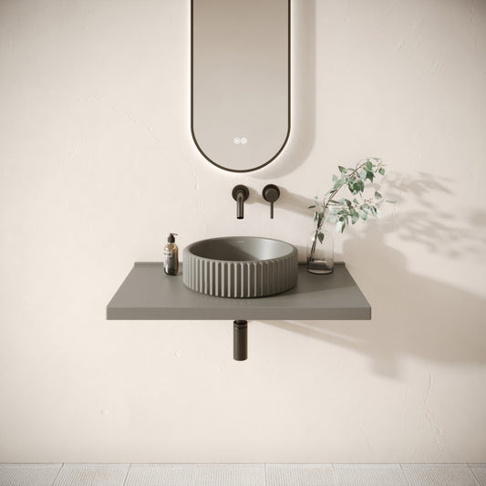 Bancone Oyster Concrete Wall Mounted Countertop Shelf 800mm