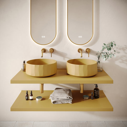 Bancone Saffron Concrete Wall Mounted Countertop Shelf 1200mm