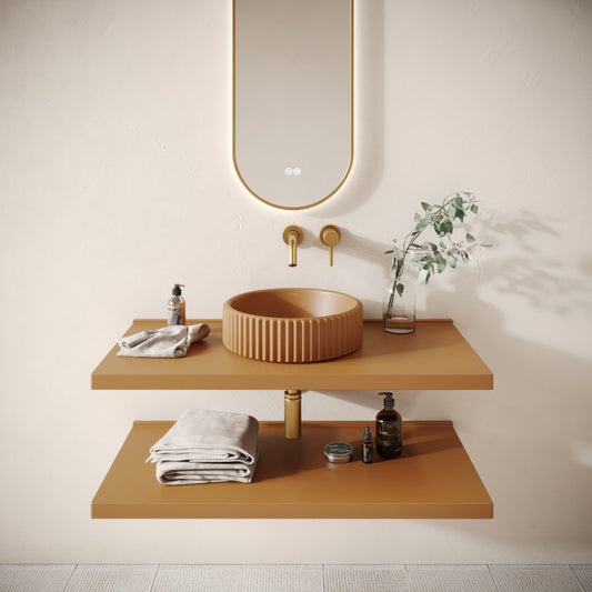 Bancone Sienna Concrete Wall Mounted Countertop Shelf 1000mm