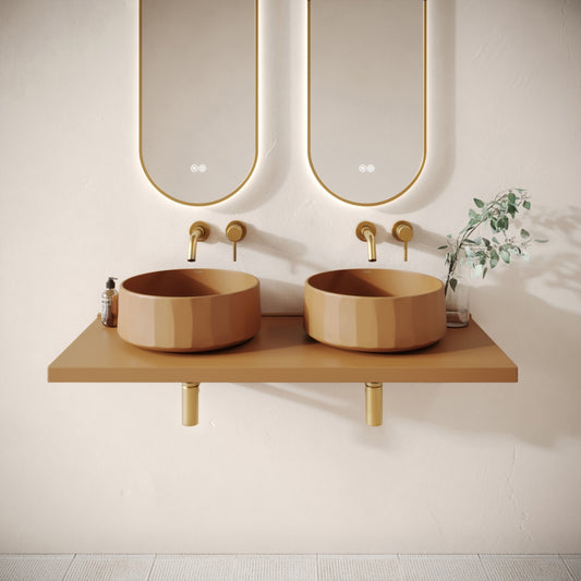 Bancone Sienna Concrete Wall Mounted Countertop Shelf 1200mm