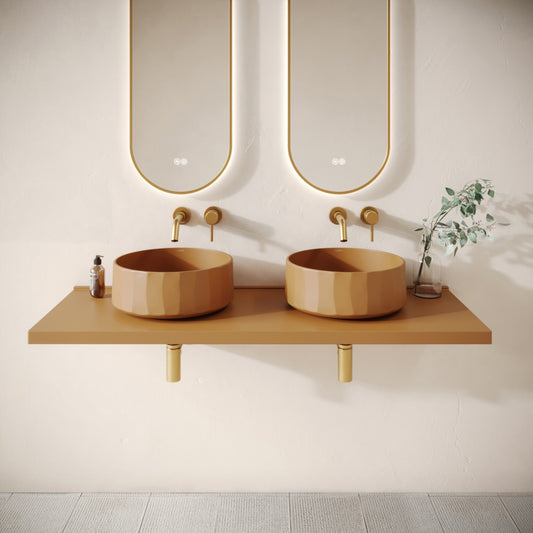 Bancone Sienna Concrete Wall Mounted Countertop Shelf 1400mm