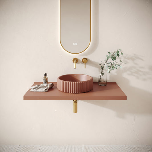 Bancone Terracotta Concrete Wall Mounted Countertop Shelf 1000mm