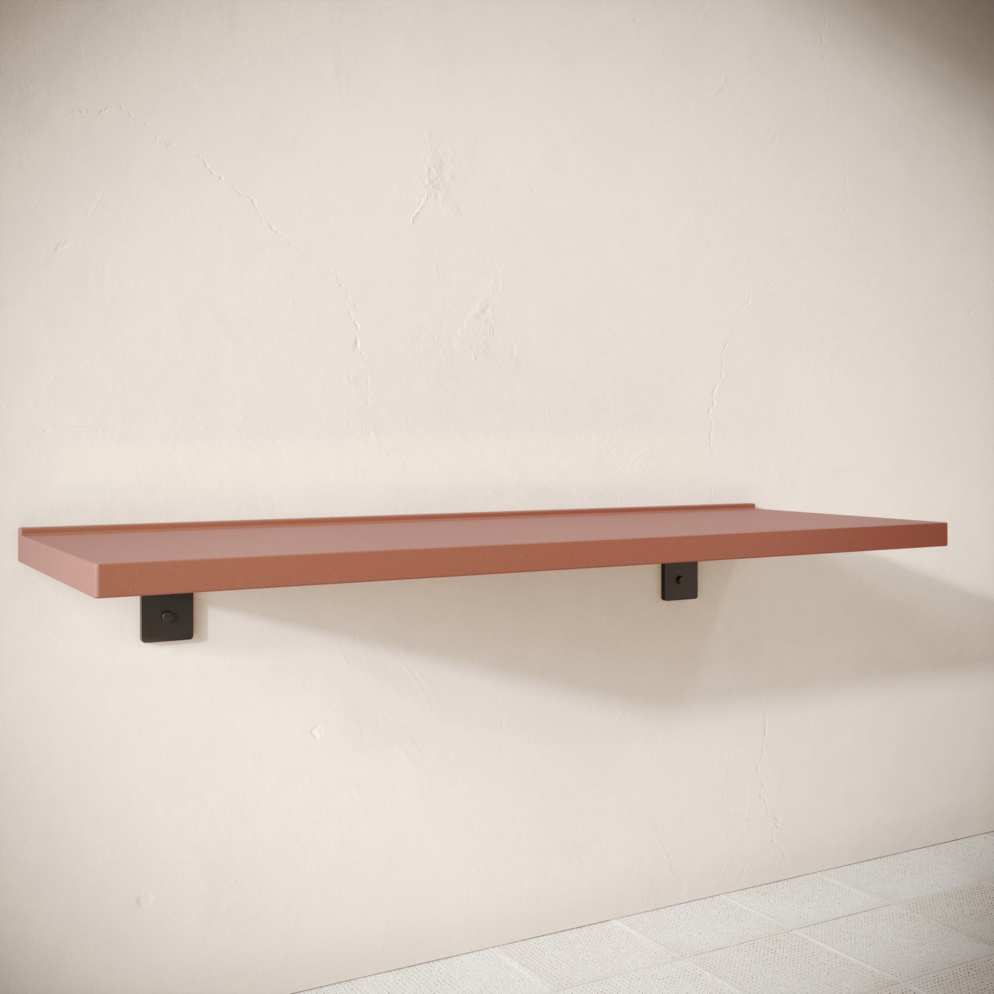 Bancone Terracotta Concrete Wall Mounted Countertop Shelf 1400mm
