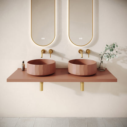 Bancone Terracotta Concrete Wall Mounted Countertop Shelf 1400mm