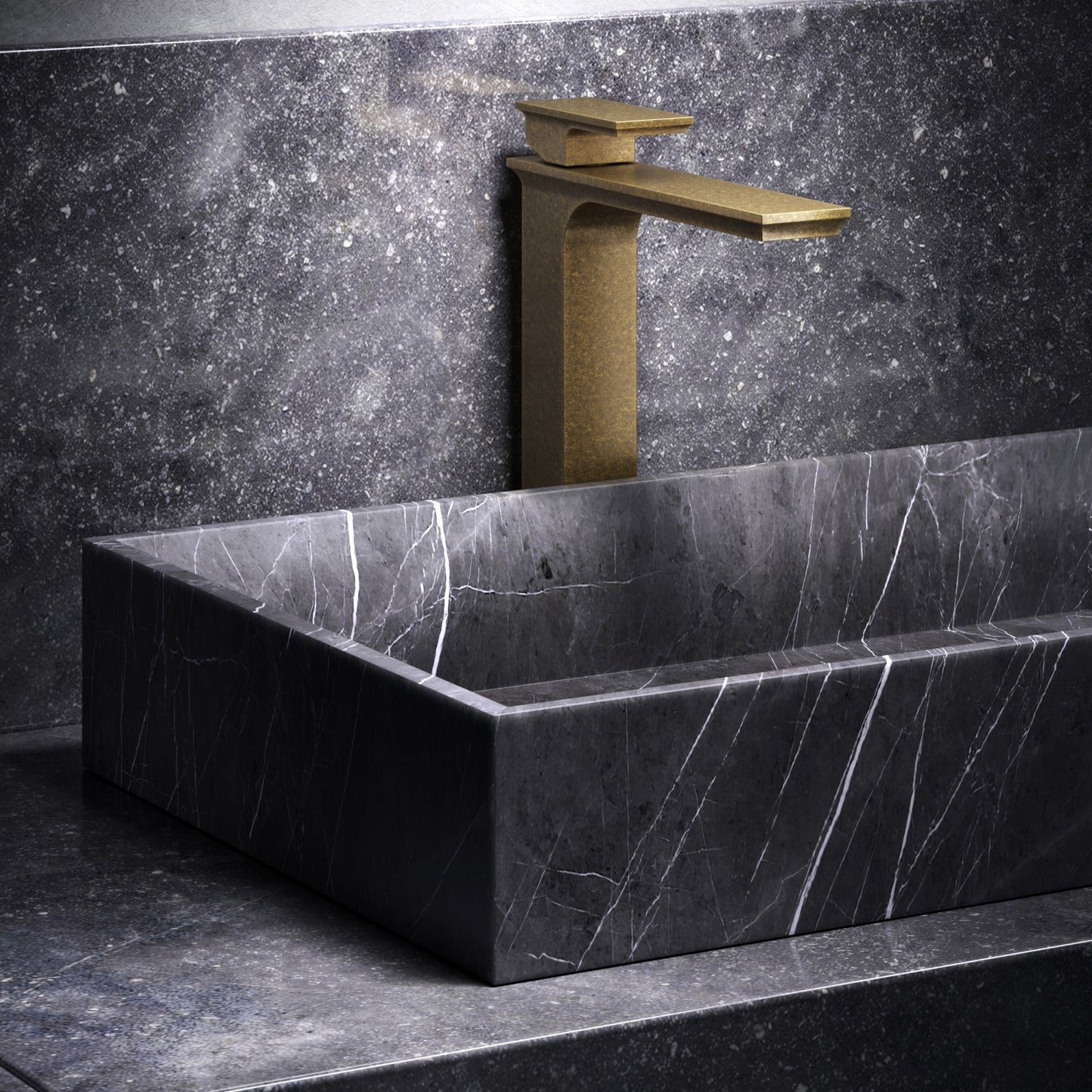 Baroque Aged Bronze Monobloc Tall Basin Mixer Tap