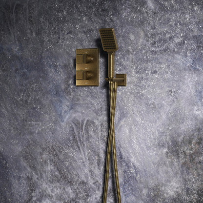 Baroque Aged Bronze Thermostatic Shower with Handheld