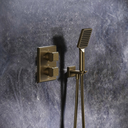 Baroque Aged Bronze Thermostatic Shower with Handheld