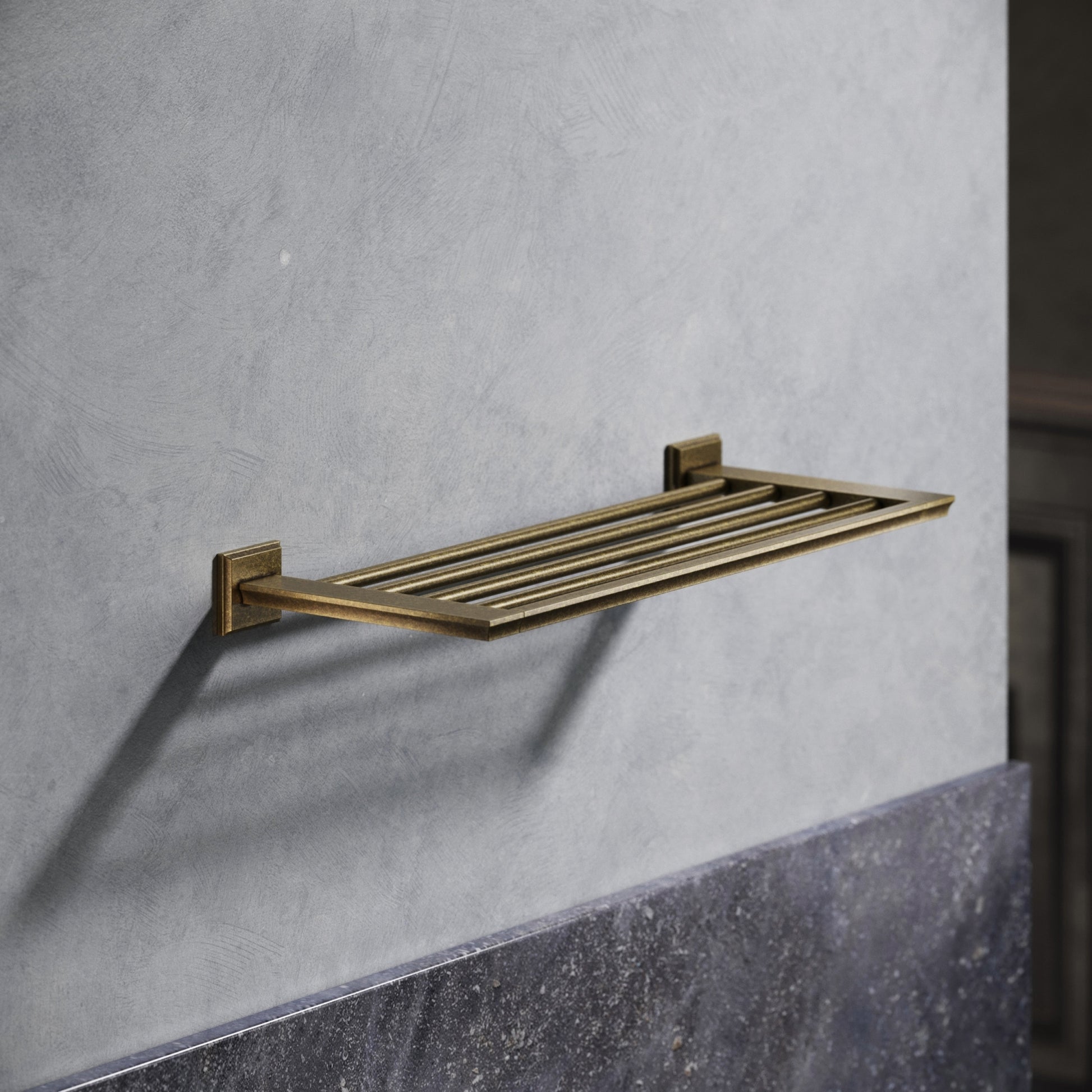 Baroque Aged Bronze Towel Shelf