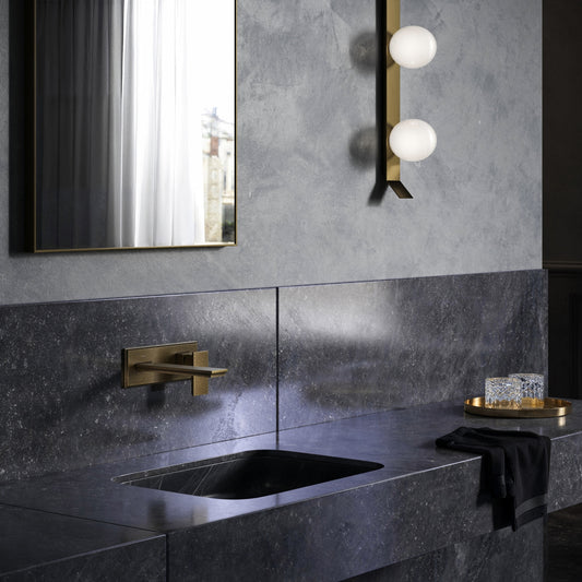 Baroque Aged Bronze Wall Mounted Basin Mixer Tap