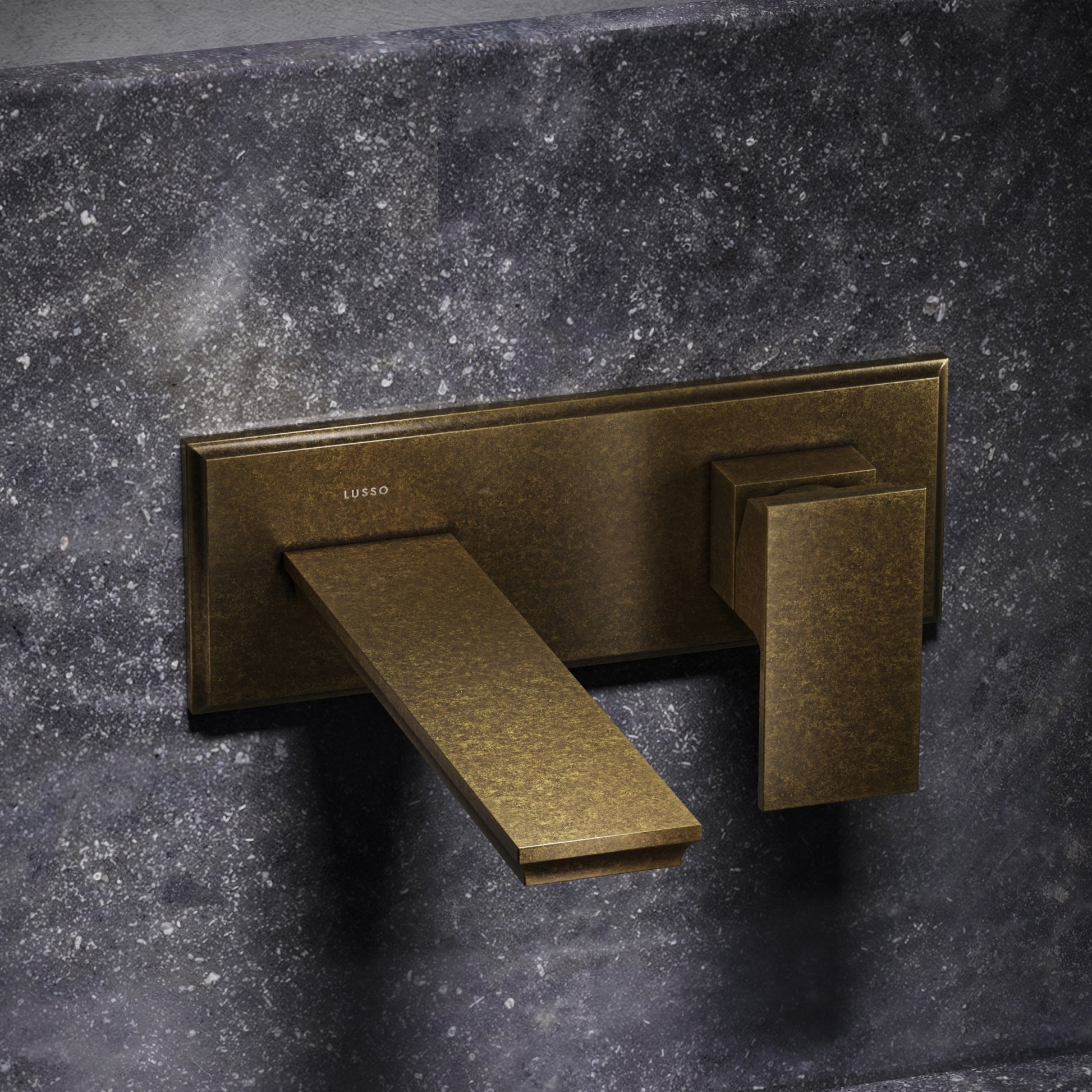 Baroque Aged Bronze Wall Mounted Basin Mixer Tap