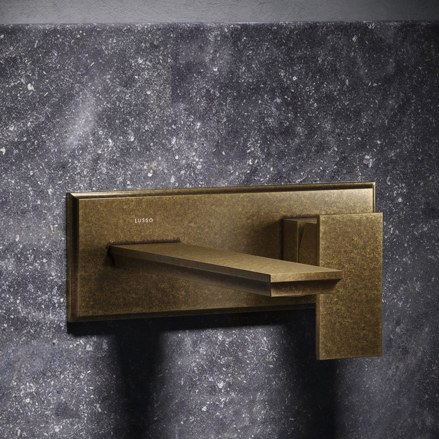 Baroque Aged Bronze Wall Mounted Basin Mixer Tap