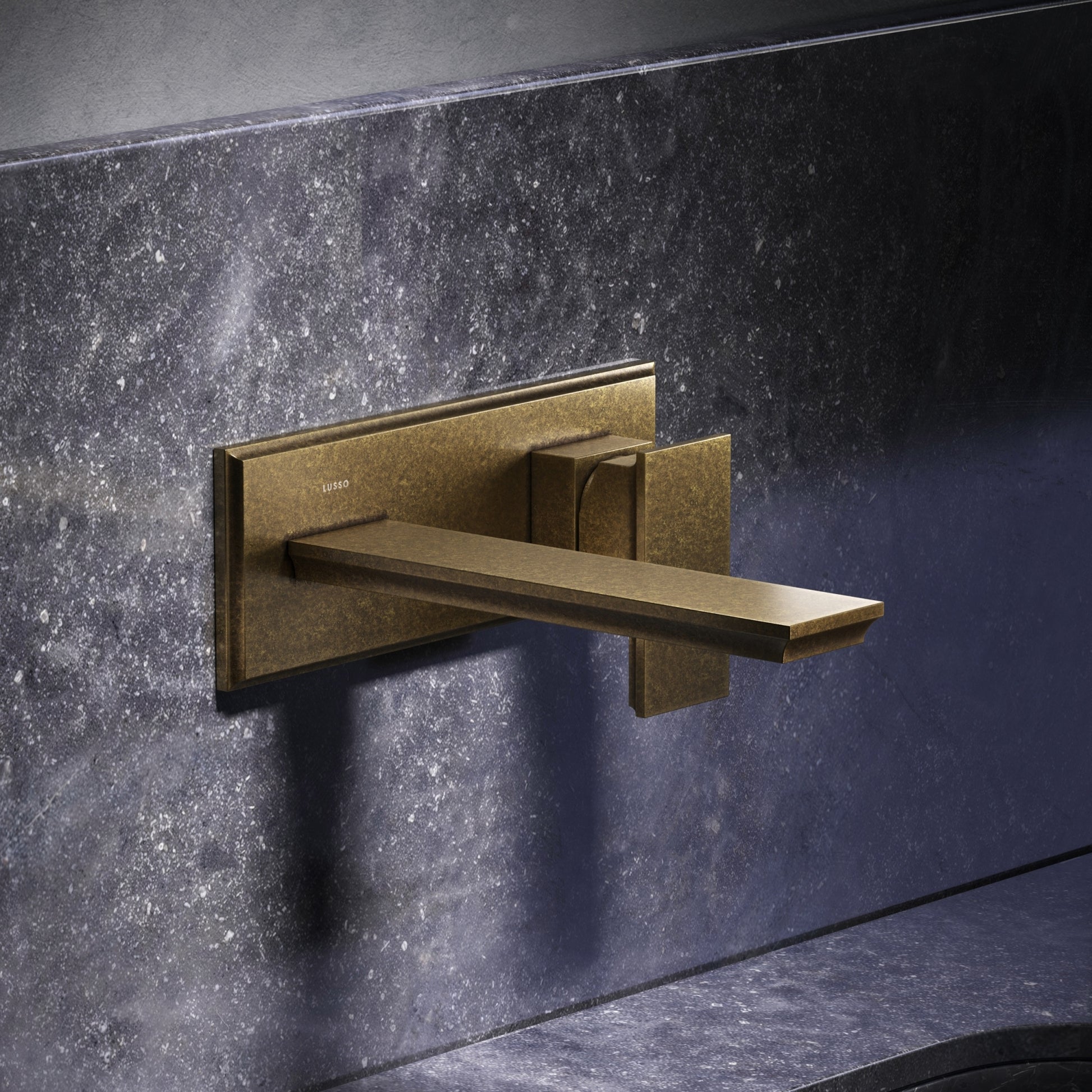 Baroque Aged Bronze Wall Mounted Basin Mixer Tap
