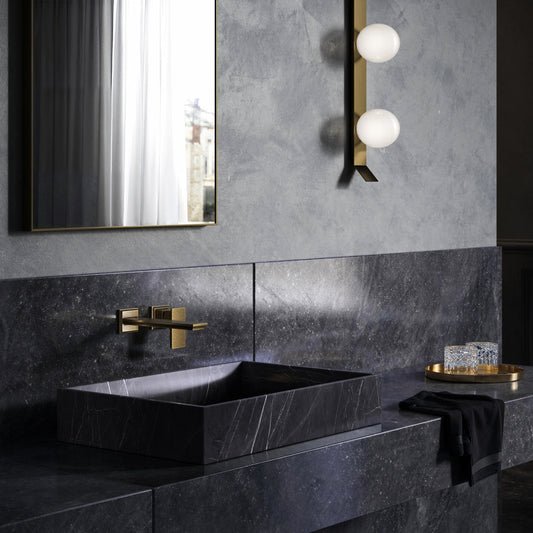 Baroque Aged Bronze Wall Mounted Basin Mixer Tap V2