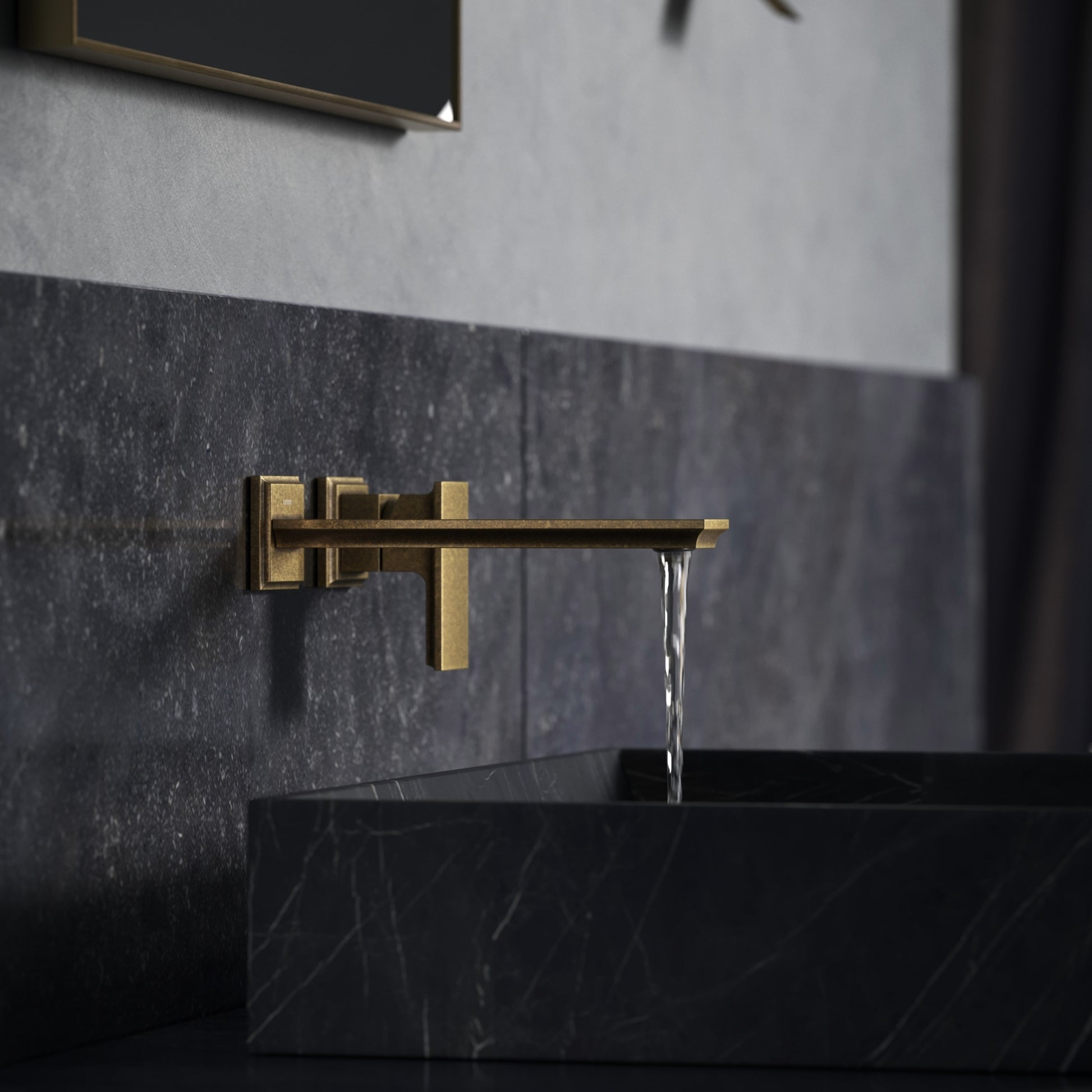 Baroque Aged Bronze Wall Mounted Basin Mixer Tap V2
