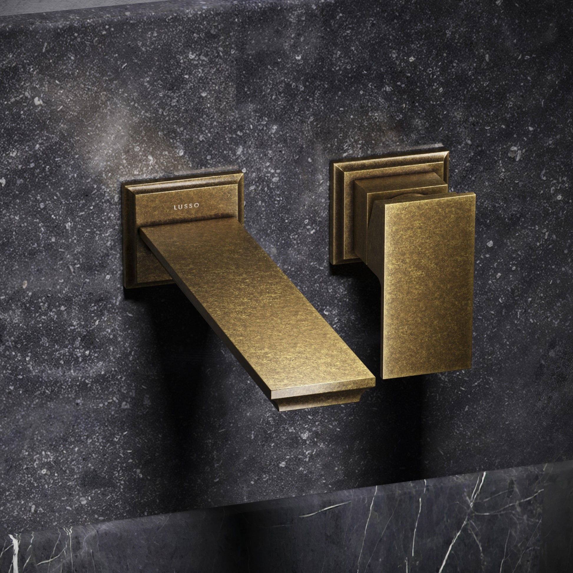 Baroque Aged Bronze Wall Mounted Basin Mixer Tap V2
