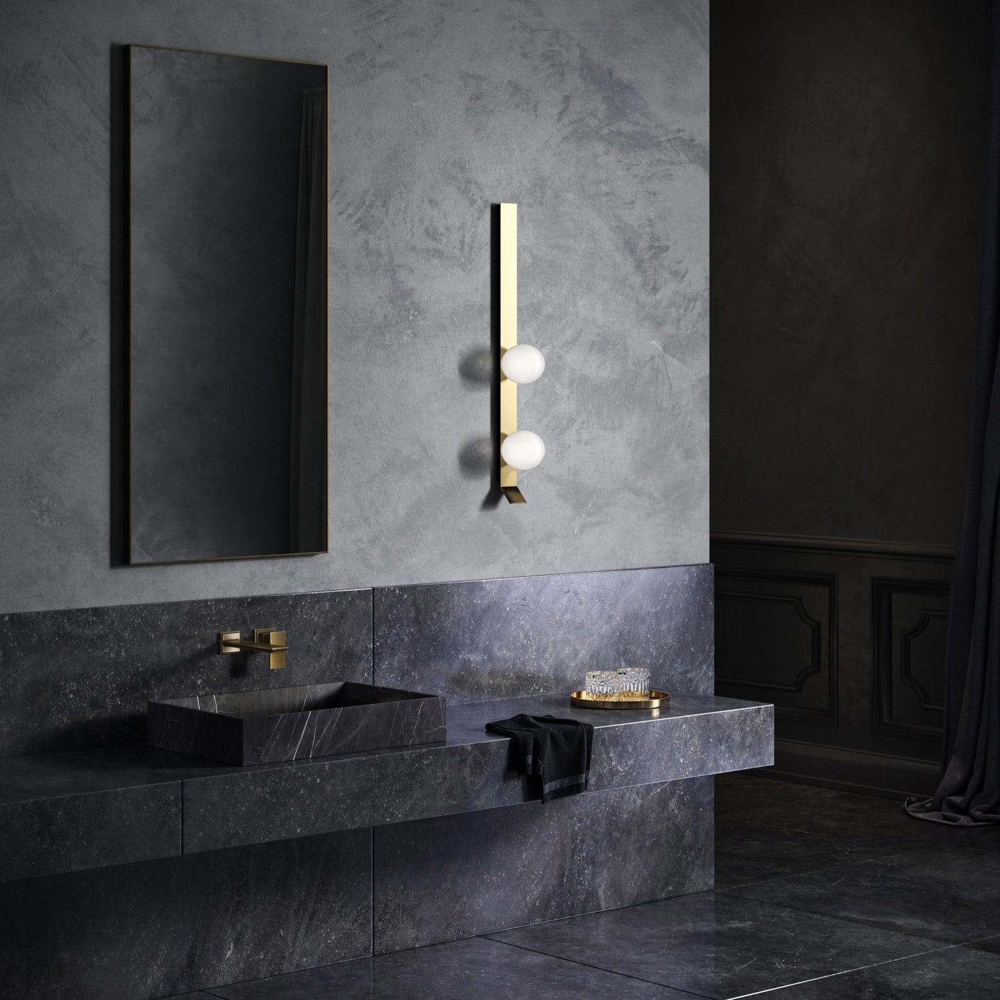 Baroque Aged Bronze Wall Mounted Basin Mixer Tap V2