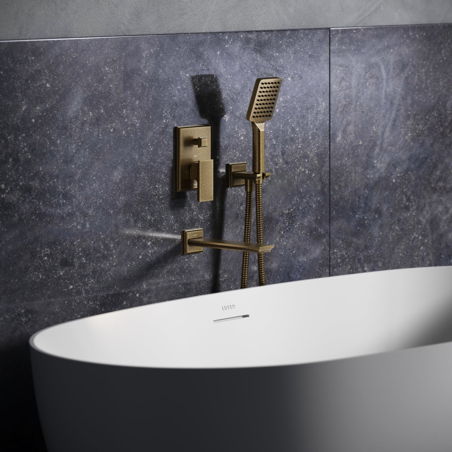 Baroque Aged Bronze Wall Mounted Bath Shower Mixer Tap