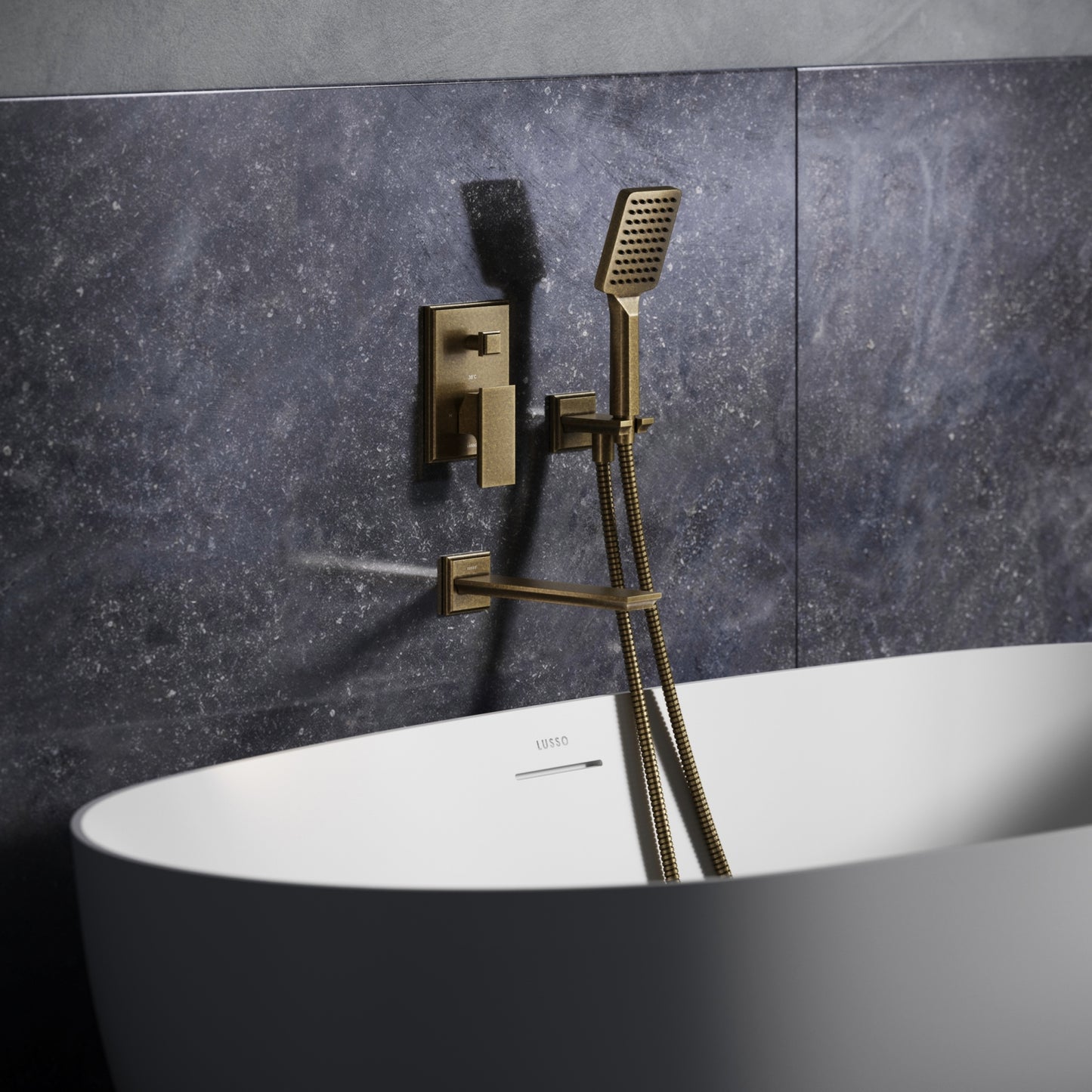 Baroque Aged Bronze Wall Mounted Bath Shower Mixer Tap