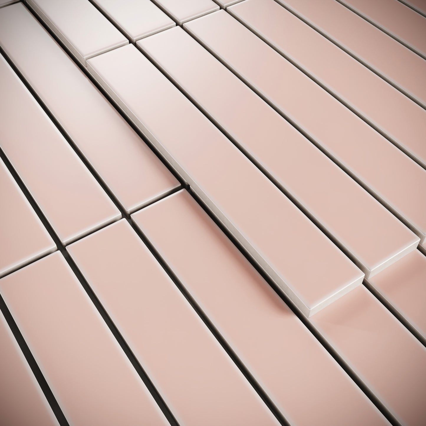 Baton Mosaic Angelic Pink Matte Porcelain Wall Tile