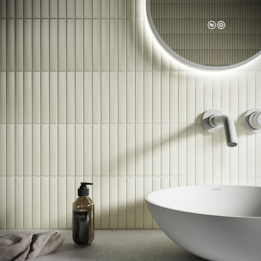 Baton Mosaic Soft Ivory Matte Porcelain Wall Tile