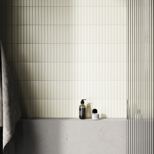 Baton Mosaic Soft Ivory Matte Porcelain Wall Tile