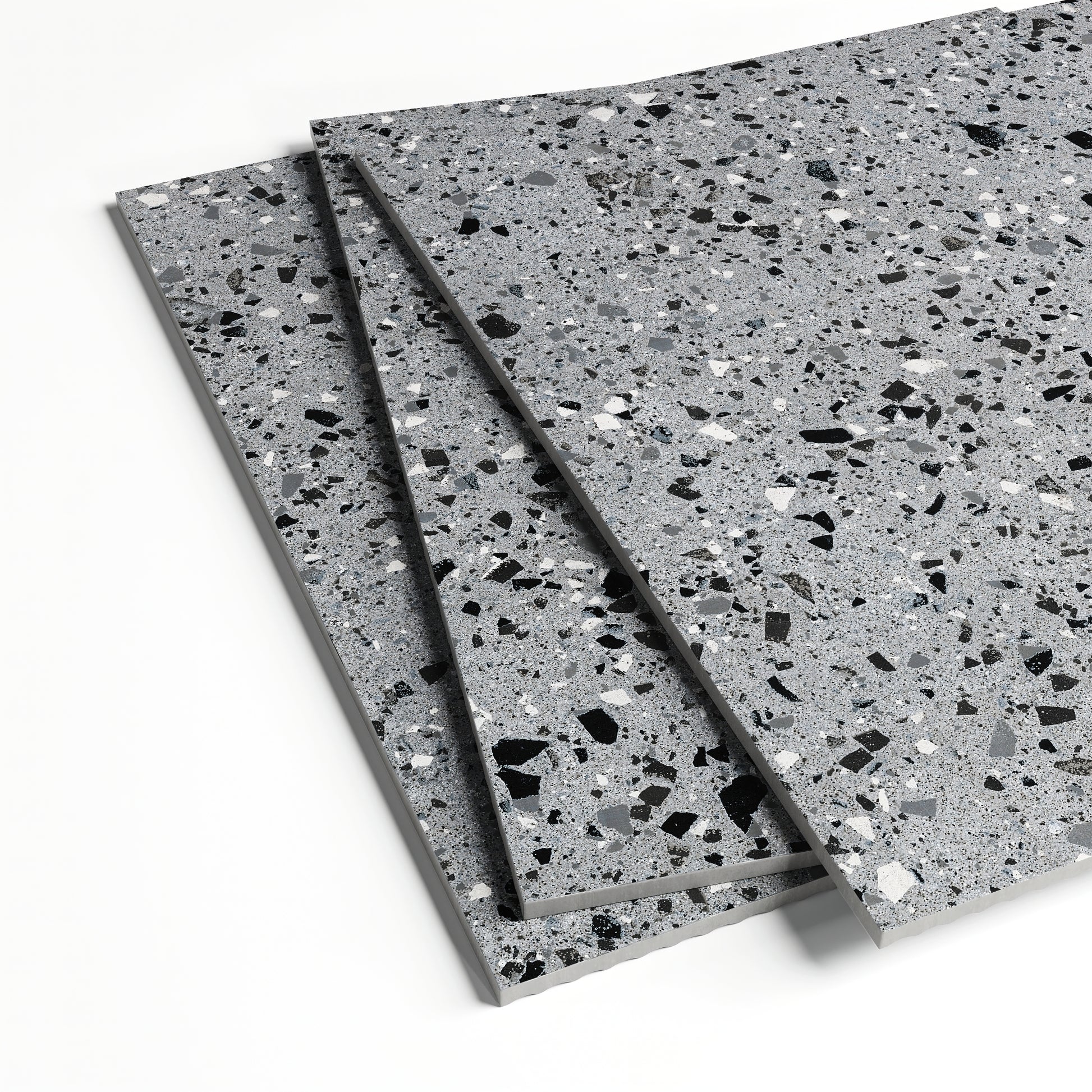 Bellazza Anthracite Terrazzo Porcelain Wall or Floor Tile 600 x 600mm